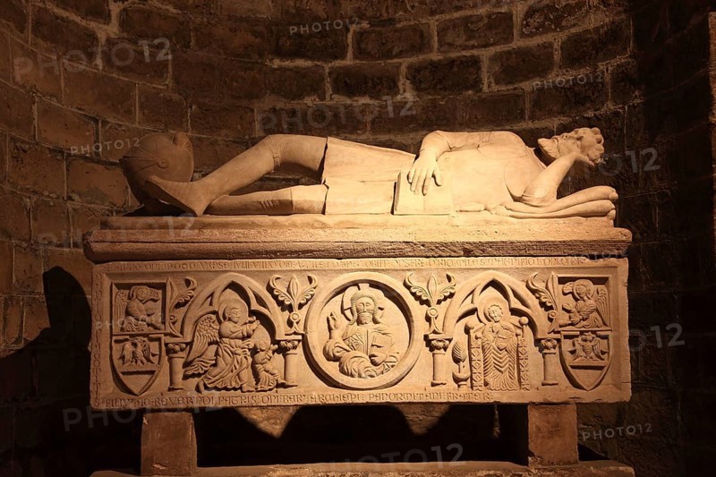 City of Palermo, the Cathedral Maria Santissima Assunta, sarcophagus in the crypt, tomb of Frederico d Antiochia, 1305, UNESCO World Heritage Site, Sicily, Italy, Europe