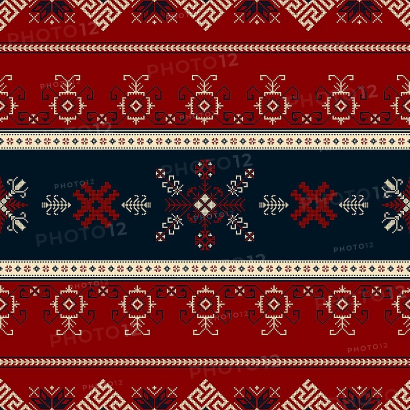 Traditional Latvian embroidery seamless pattern, vector illustration