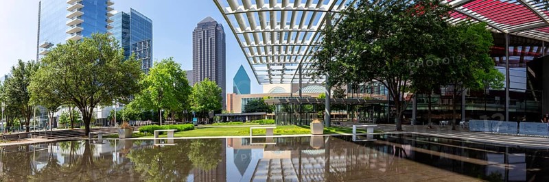 Dallas Performing Arts Center Theatre Building Panorama in Texas Dallas, USA, North America