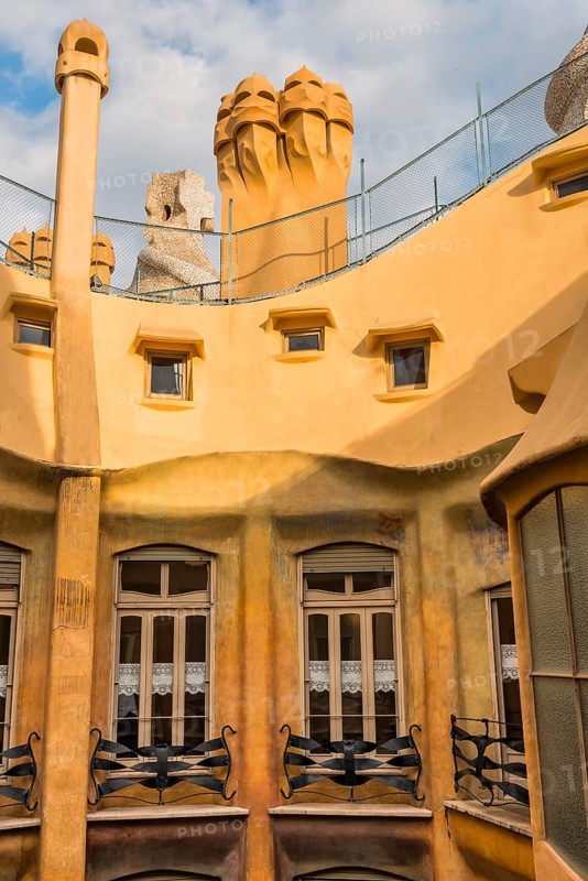 Casa Milà by Gaudi in Barcelona, Spain, Europe