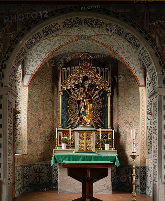 Interior photograph of the chancel, Liebfrauenkapelle, Rapperswil-Jona, Canton St. Gallen, SG, Switzerland, Europe