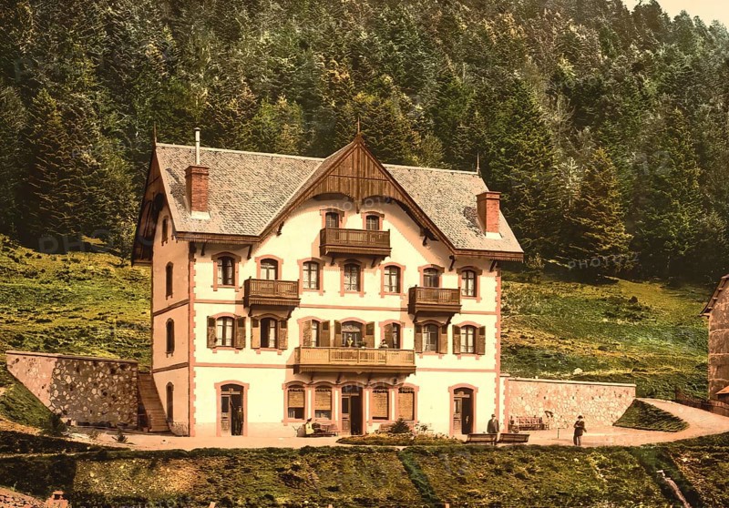 Le Cantal, le Lioran, Auvergne Mountains, France, c. 1890, Historic, digitally enhanced reproduction of a photochrome print from 1895, Europe