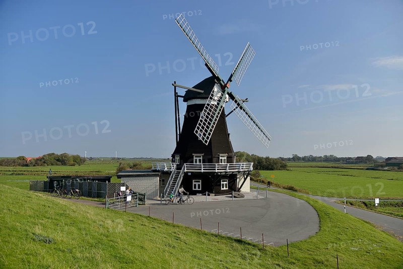 Norder windmill, Pellworm, North Frisia, Schleswig-Holstein, Germany, Europe