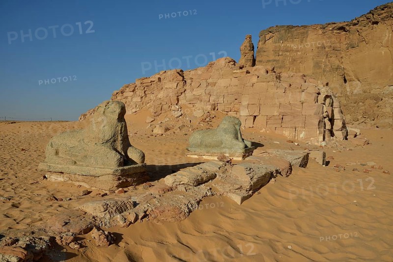 Aries Sphinx of Amun temple at the foot of Jebel Barkal, Karima, State of ash-Schamaliyya, Nubia, Sudan, Africa