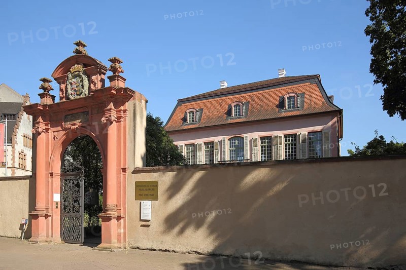 Portal and entrance to the rococo Prinz Georg Palais in the Prinz Georg Garten, Darmstadt, Bergstrasse, Hesse, Germany, Europe