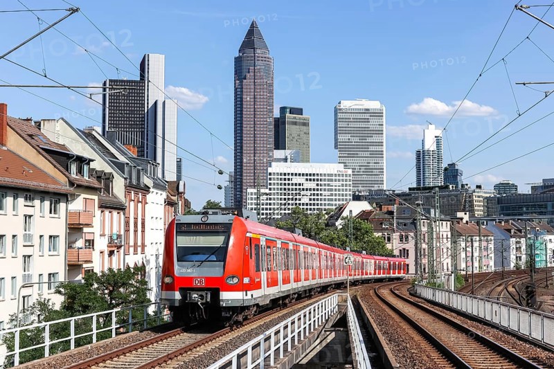 DB Deutsche Bahn S-Bahn at Frankfurt West station Local public transport in Frankfurt, Germany, Europe