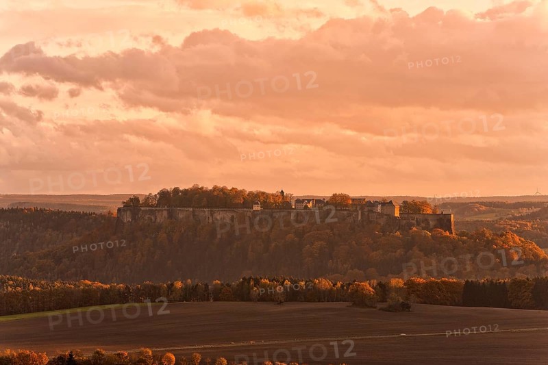 View of Königstein Fortress in Saxon Switzerland