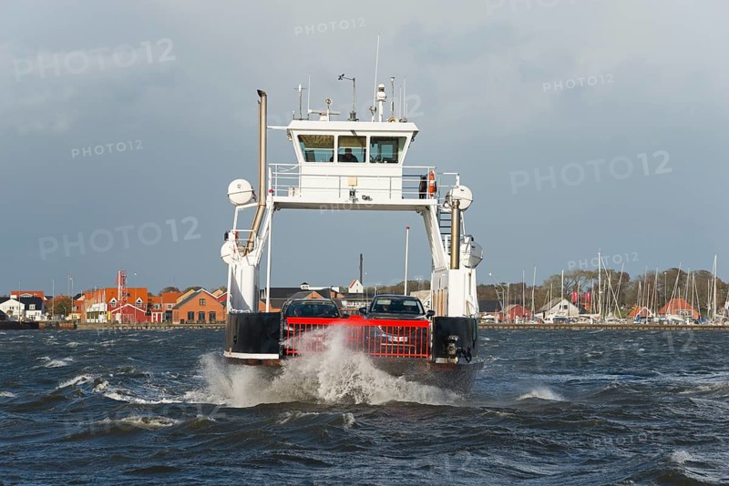 Ferry in storm, ferry harbour, Egense, Hals, Mou, Aalborg, North Jutland, North Jutland, Limfjord, Kattegat, Denmark, Europe