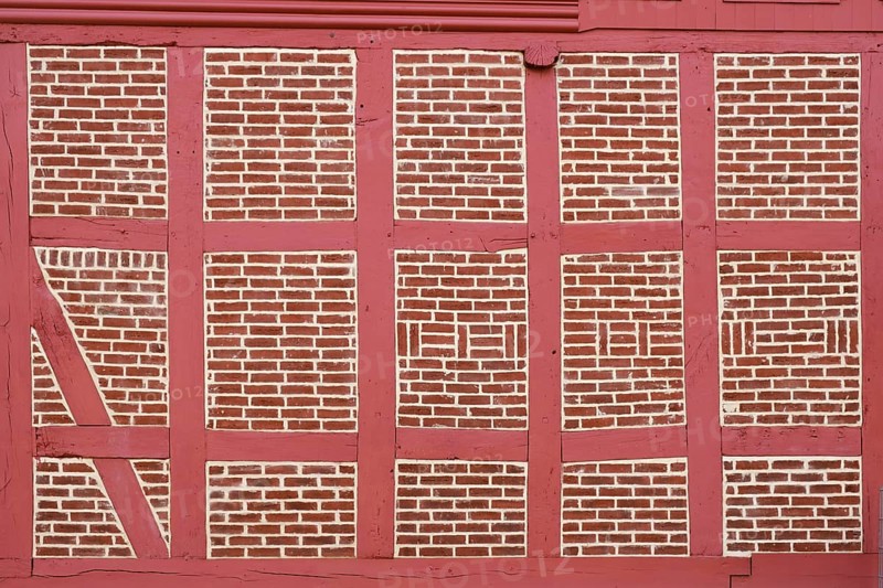 Renovated facade on a half-timbered house, Old Town, Lower Town, Halberstadt, Harz Mountains, Saxony-Anhalt, Germany, Europe