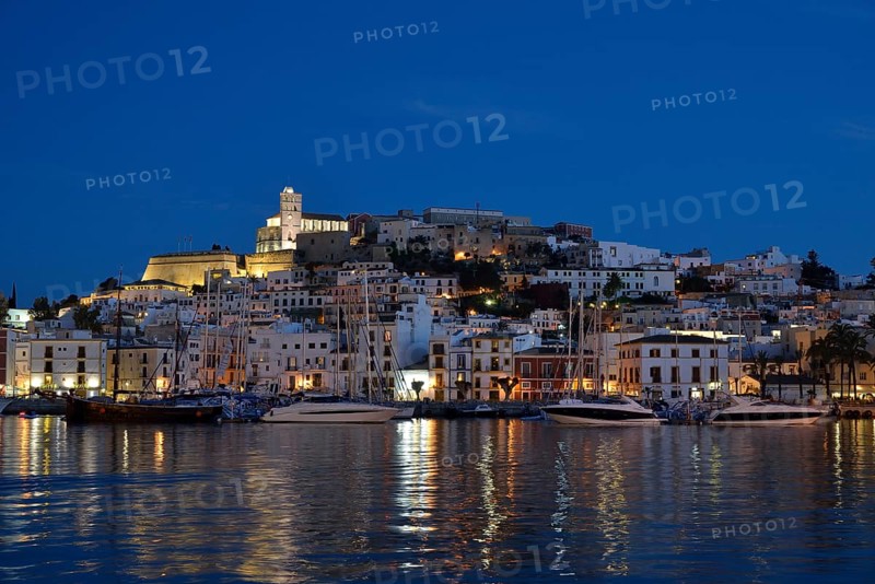 Dalt Vila of Ibiza or Eivissa, evening, Ibiza Town, Ibiza, Balearic Islands, Spain, Europe