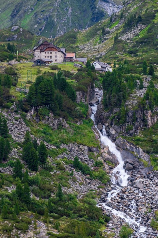 Berliner Höhenweg, Berliner Hütte, Alpine Club hut, landscape, waterfall, hiking, mountains, waterfall, idyllic, Alps, mountain landscape, Zillertal, Berliner Hütte, Mayrhofen, Tyrol, Austria, Europe