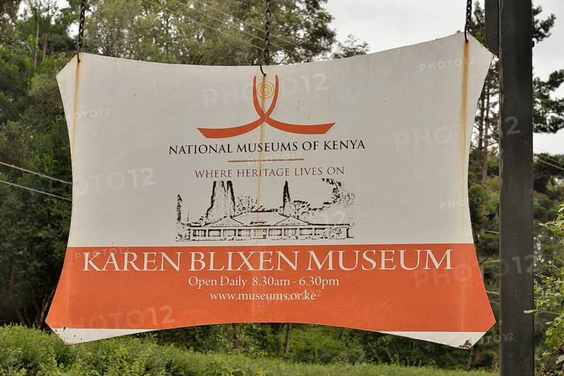Sign at the Karen Blixen Museum, Karen, Nairobi, Kenya, Africa