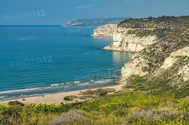 Kourion cliff and beach, Episkopi, Cyprus, Europe