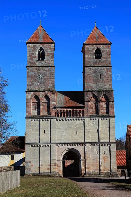 Ruin of the monastery church of St. Mary, Veßra Monastery, Hildburghausen County, Thuringia, Germany, Europe