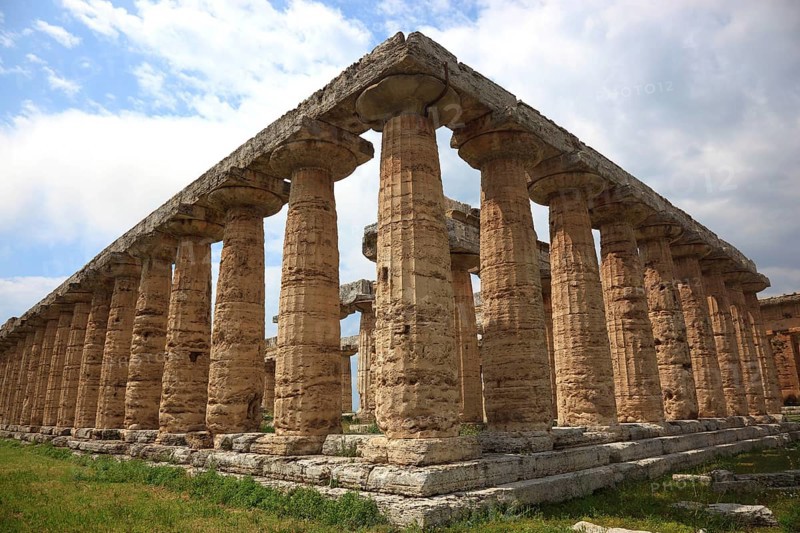 The Basilica, Temple of Hera, in Paestum, Campania, Italy, Europe