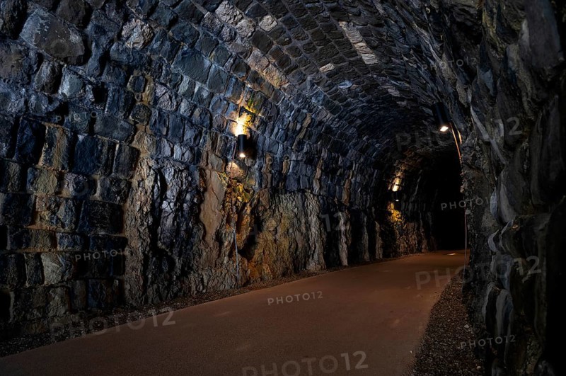 Historic tunnel of the Gardena Railway, Army Field Railway, Museum, Saint Christina, Santa Cristina, Gardena Valley, South Tyrol, Italy, Europe