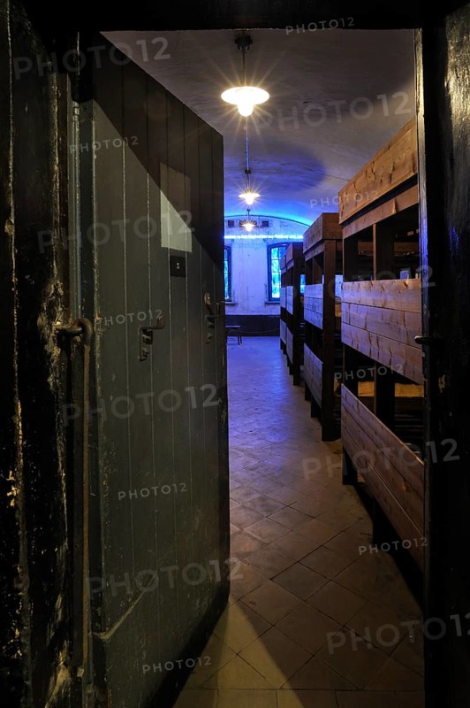 Bunk beds in the barrack room at Fort Breendonk, Belgium, Europe