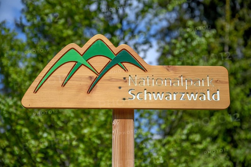 Sign National Park Black Forest, Black Forest, Baden-Württemberg, Germany, Europe