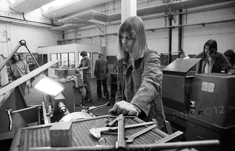 The correctional institution (JVA) in Iserlohn-Drueplingsen, here on 20 January 1975, is a juvenile detention centre for young people from 14 to 24 years of age, who can also learn many professions at this facility, Germany, Europe