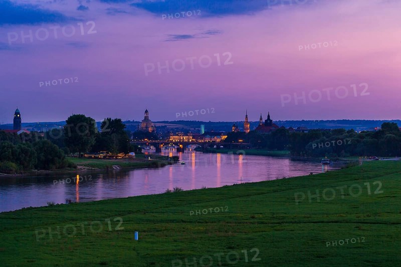 Dresden silhouette seen from the Waldschlösschen Bridge