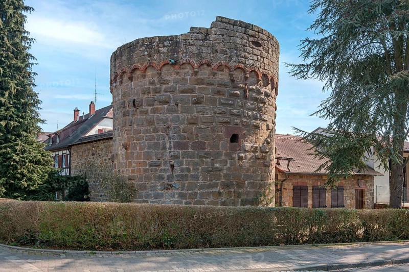 City wall tower, Bad Bergzabern, German Wine Route, Palatinate, Rhineland-Palatinate, Germany, Europe