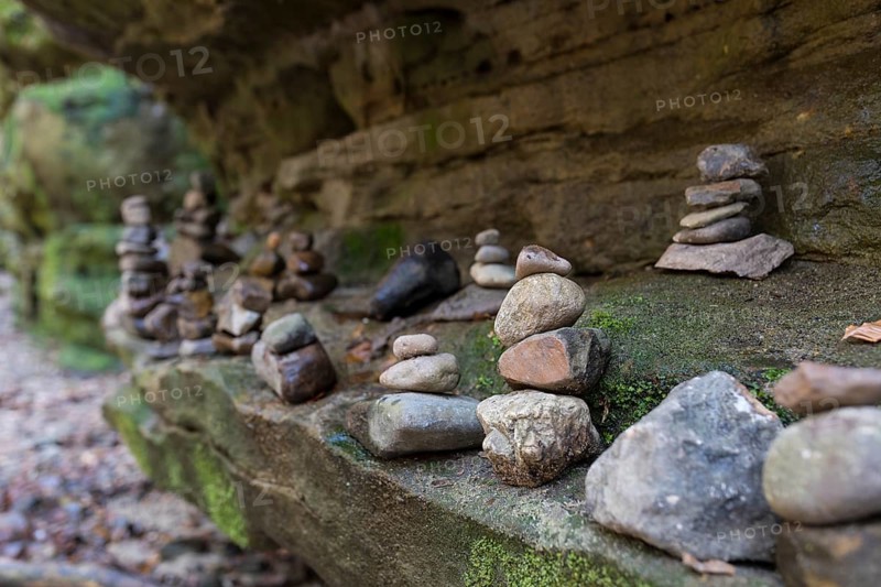 Cairn in Wehlgrund, Saxon Switzerland, Saxony, Germany, Europe