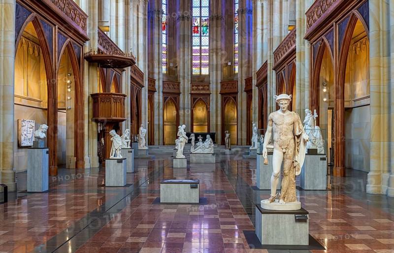 Interior photograph, Friedrichswerder Church, permanent exhibition 19th century Sculpture, Berlin, Germany, Europe