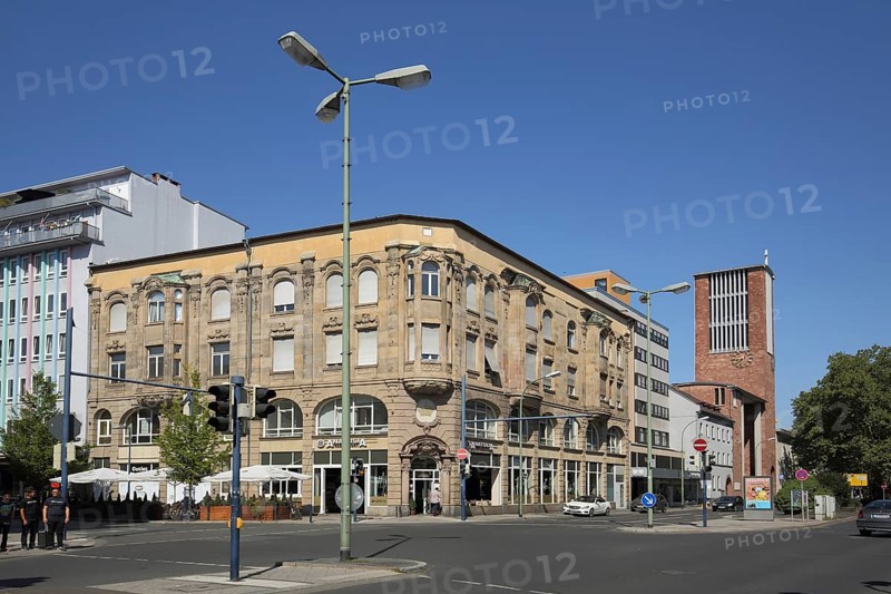 Building and St. Paul Church, Main, Offenbach, Hesse, Germany, Europe