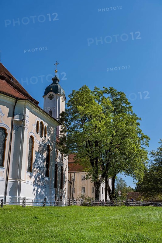 Pilgrimage church, Wieskirche, Steingaden, Romantic Road, Pfaffenwinkel, Upper Bavaria, Bavaria, Germany, Europe