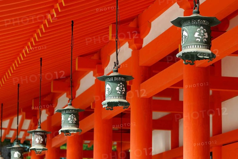 Lanterns, Shintoism, Heian Jingu Shrine, Kyoto, Japan, Asia