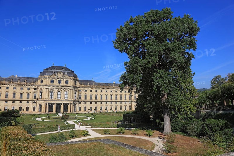 Old town of Würzburg, the Würzburg Residence, view from the courtyard garden, UNESCO World Heritage Site, Würzburg, Lower Franconia, Germany, Europe