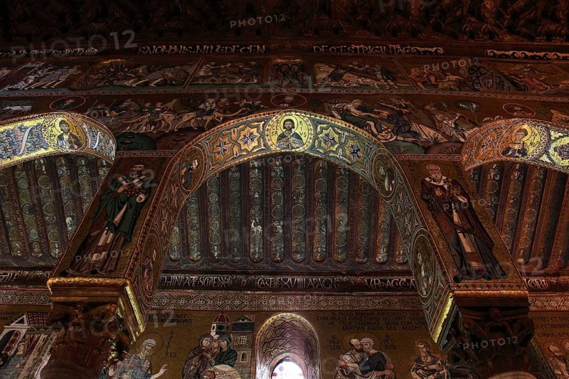 City of Palermo, Palazzo Reale, Royal Palace, also called Palazzo dei Normanni or Norman Palace, ecclesiastical art in the Cappella Palatina, UNESCO World Heritage Site, Sicily, Italy, Europe