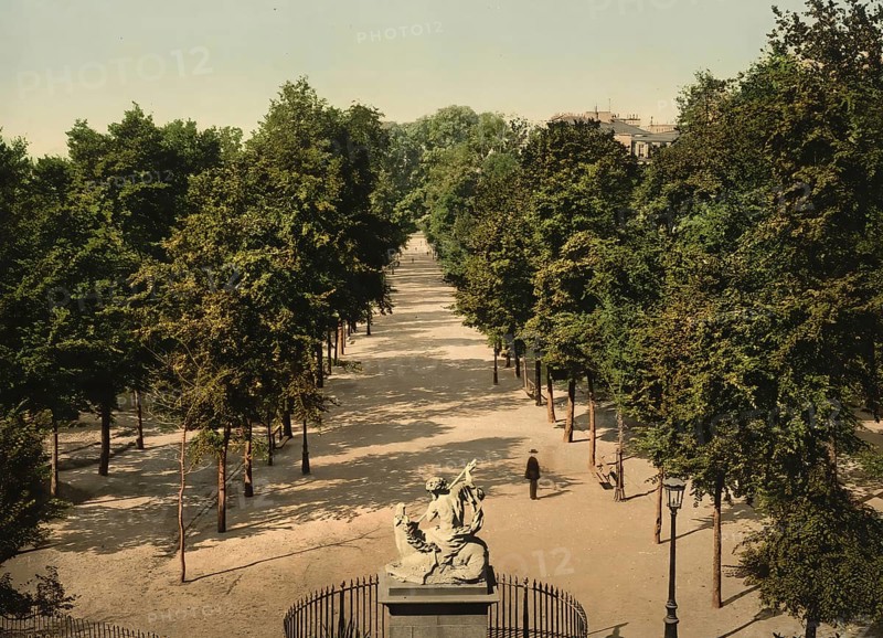 The Cours Dajot, Brest, France, c. 1890, Historic, digitally enhanced reproduction of a photochrome print from 1895, Europe