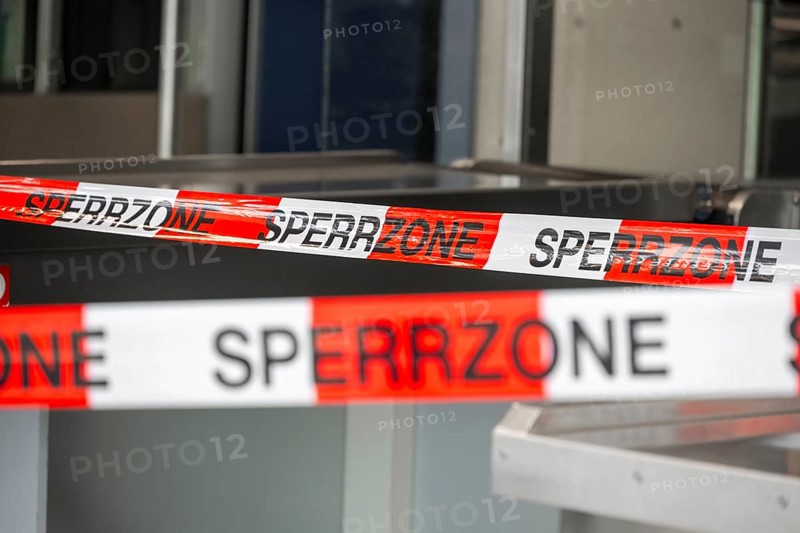 Restricted zone, barrier tape at Munich Airport