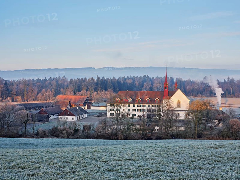 Morning atmosphere, Frauenthal Monastery, Hagendorn, Canton Zug, Switzerland, Europe