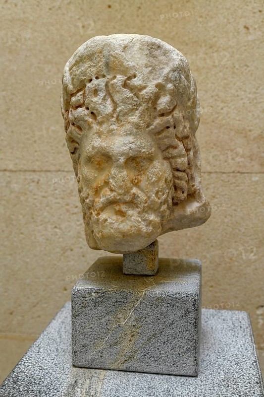 Roman bust from the 2nd century AD, Museum of Roman Theatre, Cartagena, Region of Murcia, Spain, Europe