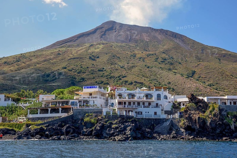 Hotel by the sea, Stromboli, Stromboli Island, Lipari Islands, Italy, Europe