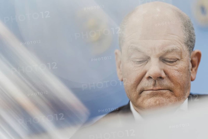 Olaf Scholz (SPD), Federal Chancellor, recorded at a federal press conference on current domestic and foreign policy issues Berlin, 14.07.2023., Berlin, Germany, Europe