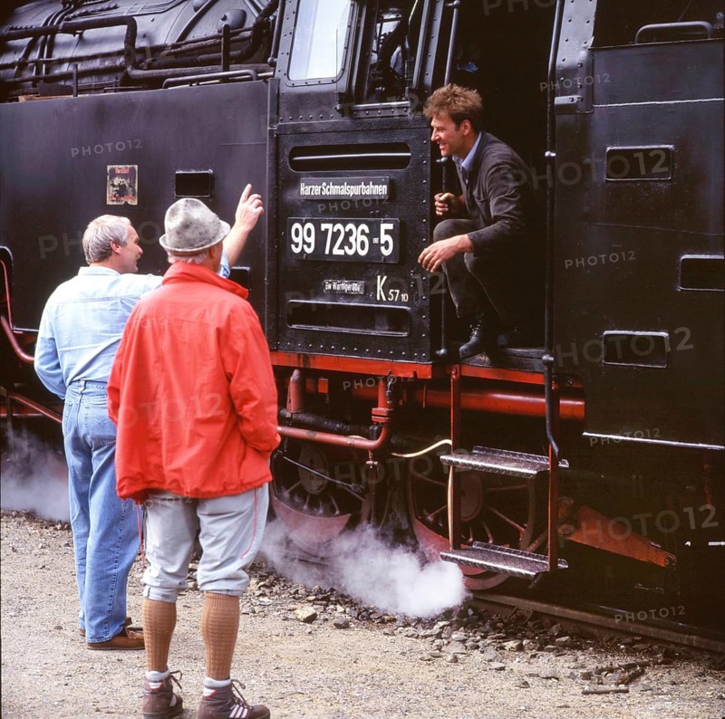 Previously separated by the Iron Curtain, the Harz and its lovely surroundings, seen here on 13.6.1994, experienced an upswing after the reunification of tourism in and around the Harz. The Harz narrow-gauge railway travels up the Brocken, Germany, Europe