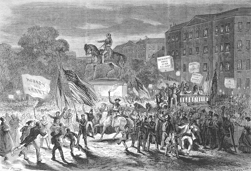 The Election of General Grant as President of the United States, 1869, Historic, digitally restored reproduction of an original 19th century original, exact original date unknown