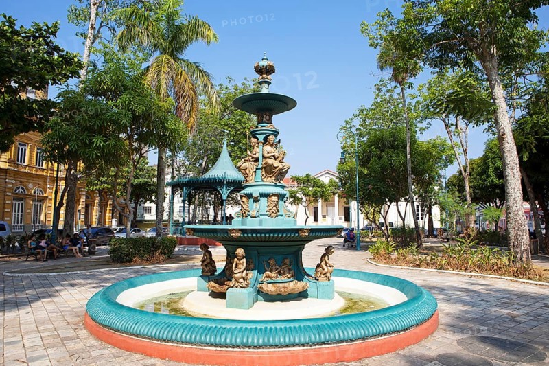 Aldeia da Memória Indígena de Manaus or cemetery for indigenous ancestors in Dom Pedro II Square, Manaus, Amazonas State, Brazil, South America
