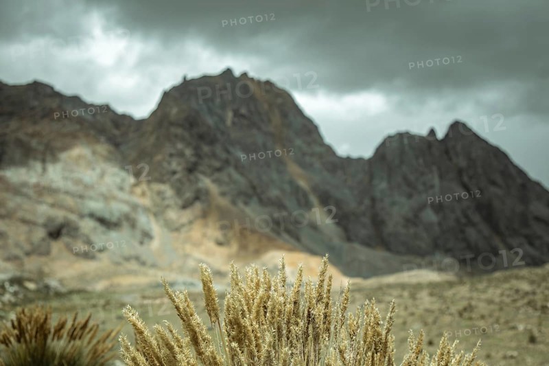 Mountain landscape in the Andean highlands, Alto de Ticlio, Peru, South America