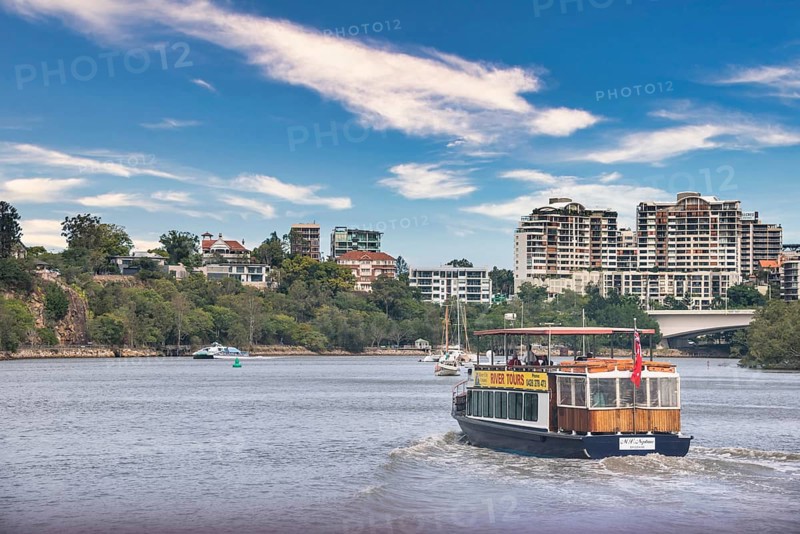 Ferry on the Brisbane river, Brisbane, Queensland, Australia, Oceania