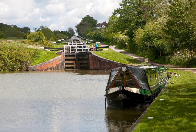 Caen Hill flight of locks on the Kennet and Avon canal Devizes, Wiltshire, England, United Kingdom, Europe