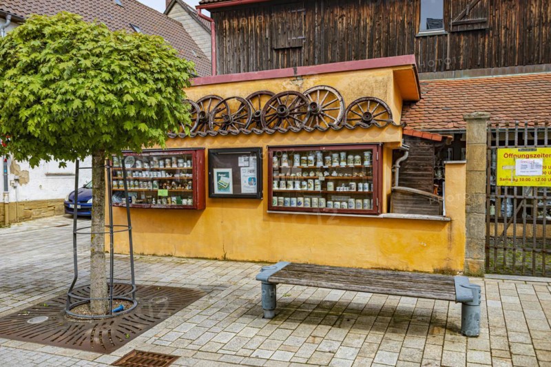 Bahnhofstrasse in Bad Staffelstein, Bavaria, Germany, Europe