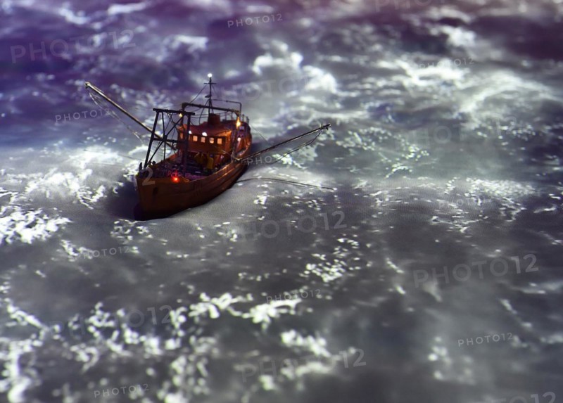 Ship in a storm in the Drake Passage at Miniatur Wunderland Hamburg, Germany, Europe