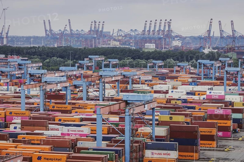 Altenwerder container terminal in Hamburg, 26/07/2024. /