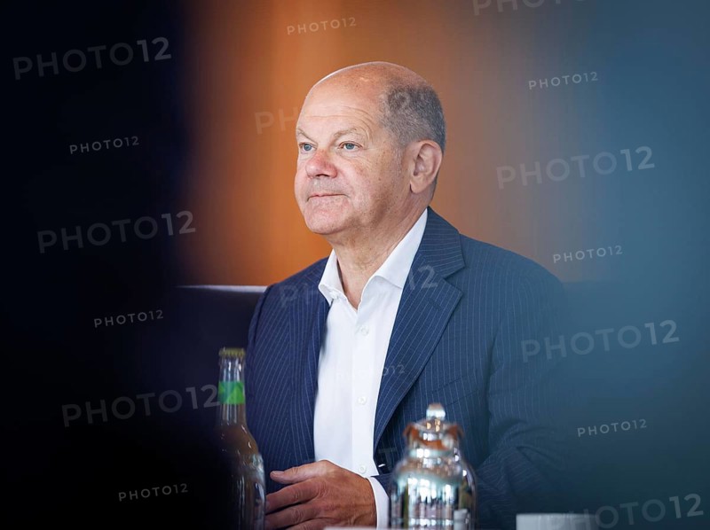 Olaf Scholz, Federal Chancellor, pictured at the start of a cabinet meeting in the Federal Chancellery. Berlin, 24.07.2024