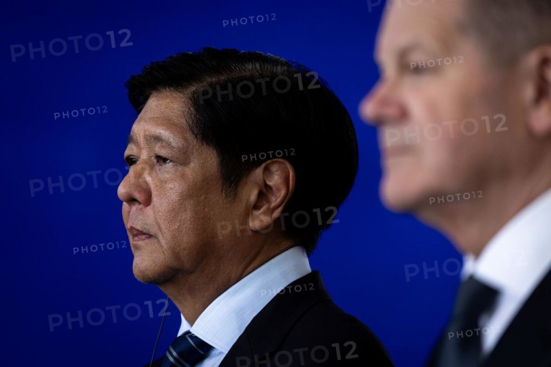 (R-L) Olaf Scholz, Federal Chancellor, and Ferdinand Marcos Jr, President of the Republic of the Philippines, pictured during a joint meeting in Berlin, 12 March 2024