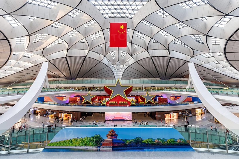Terminal of the new Beijing Daxing New International Airport (PKX) in Beijing, China, Asia